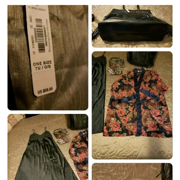 Victoria's Secret LOT Fringe TOTE NWT plus 2 small VS bags, size Large Lingerie - Picture 2 of 6